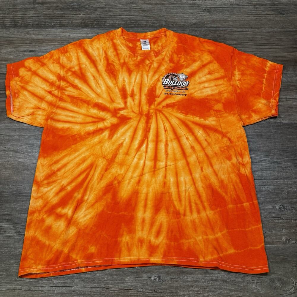 Harley-Davidson Bulldog Smithfield NC 1st Anniversary Tie Dye T-Shirt 2XL